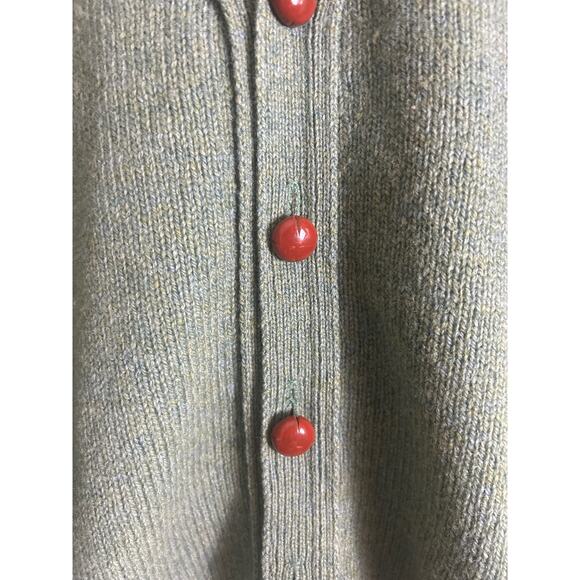 Vtg 60s Isles knit Shetland wool Scotland cardigan sweater size 40 blue green - Picture 3 of 5